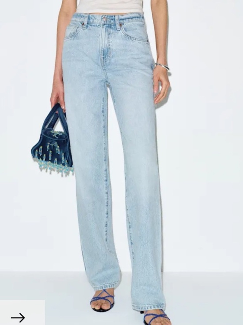 Reformation Light Blue Straight Leg Mid-Rise Jeans